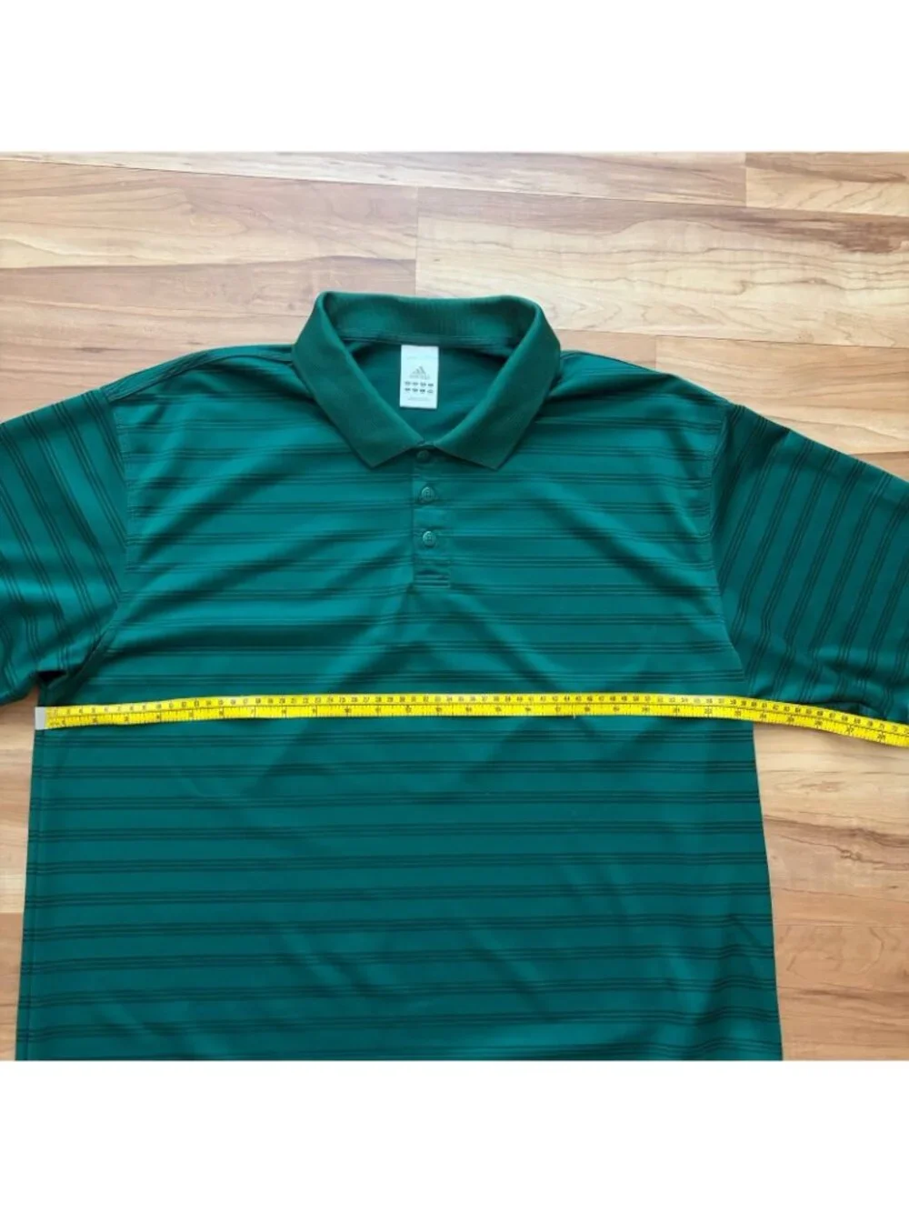 Adidas Climalite Mens XL Polo Shirt Emerald Green Stripe Short Sleeve